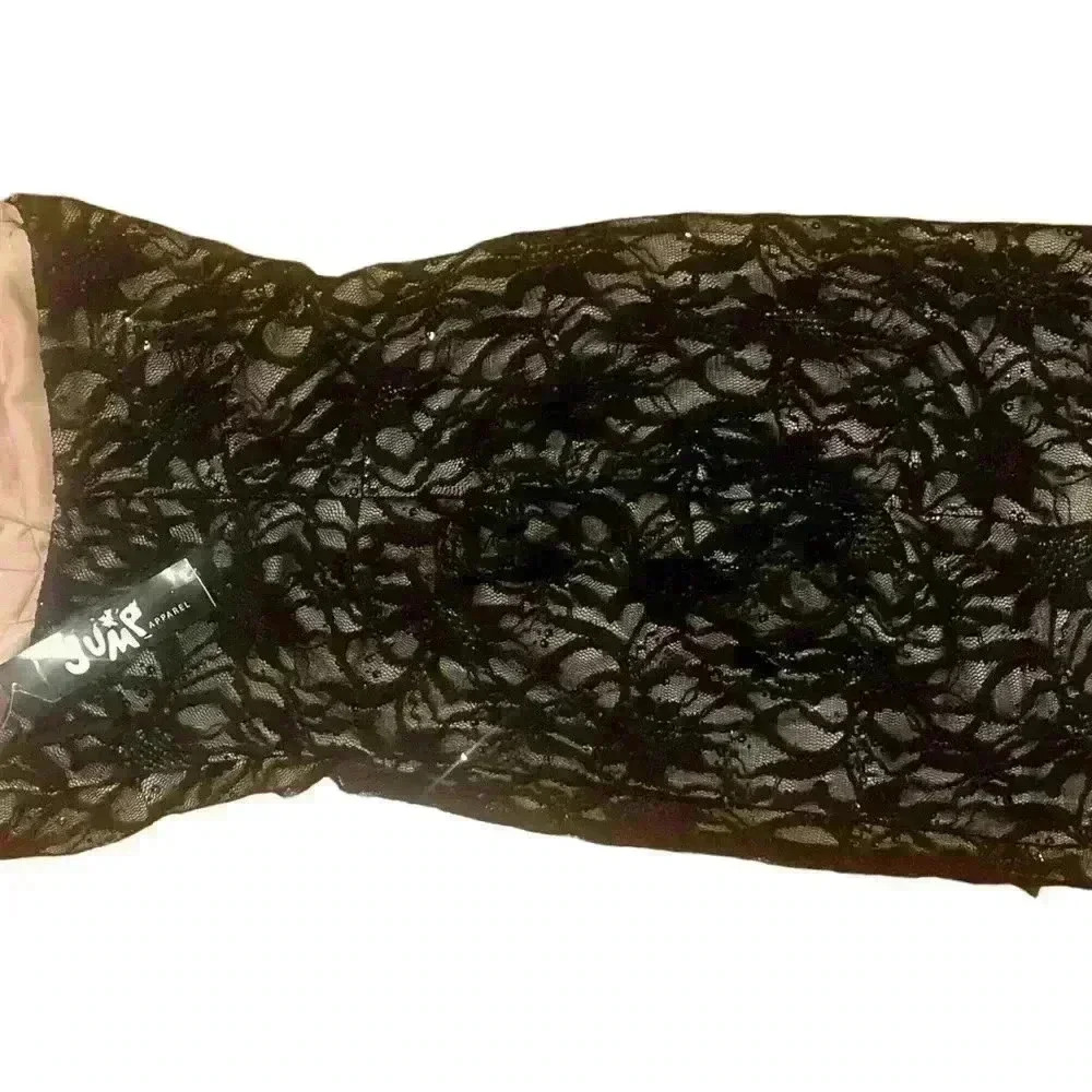 Jump Black Tan Embellished Ruffled Mini Dress - Picture 4 of 6
